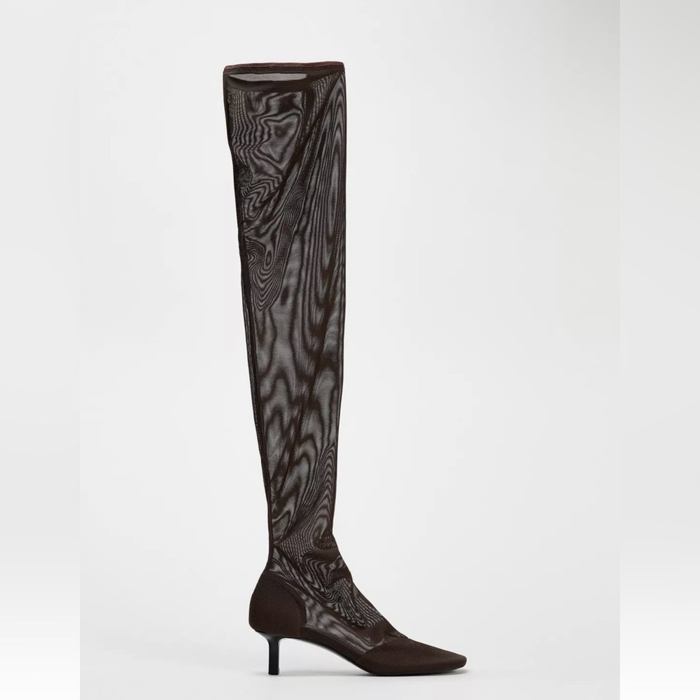 NWT Limited Edition Zara Brown Over the Knee Sheer Thigh-High Stockings